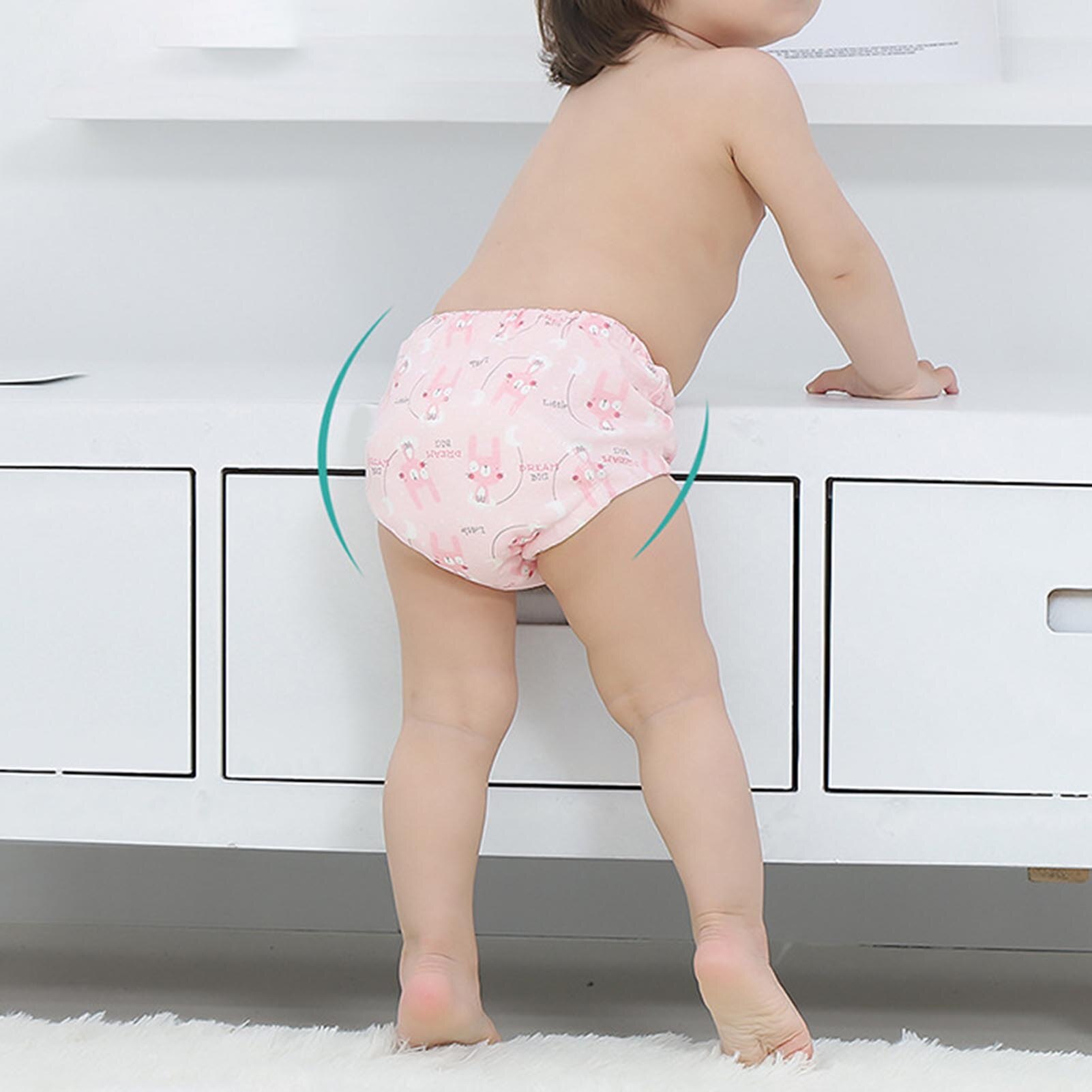 2Pcs/Set Cotton Comfortable Convenient Practical Durable Washable Training 6 Layers Gauze Diaper Pants Newborn Products