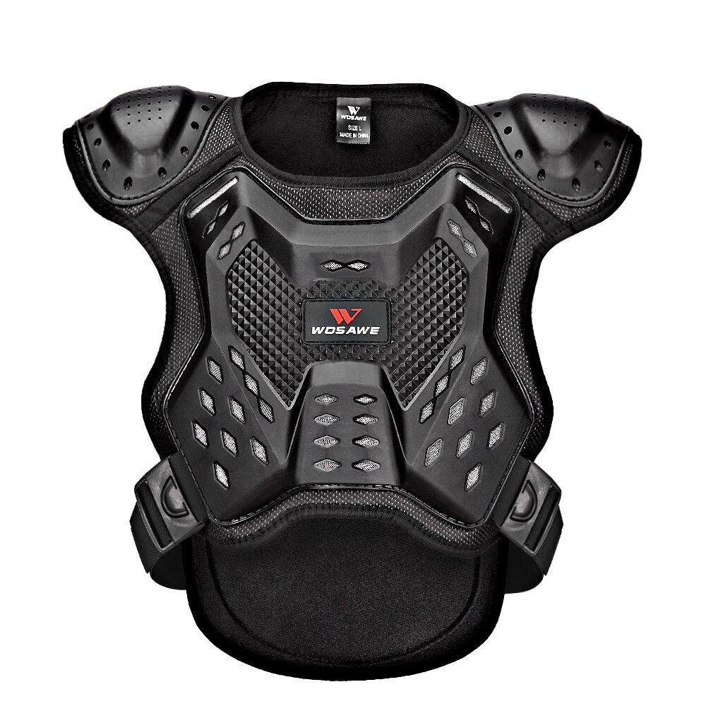 WOSAWE Child Kids Bike Skiing Sport Chest Back Spine Support Motocross Body Armor Knee Elbow Guard Motorcycle Vest Suits: Vest only ML206 / L