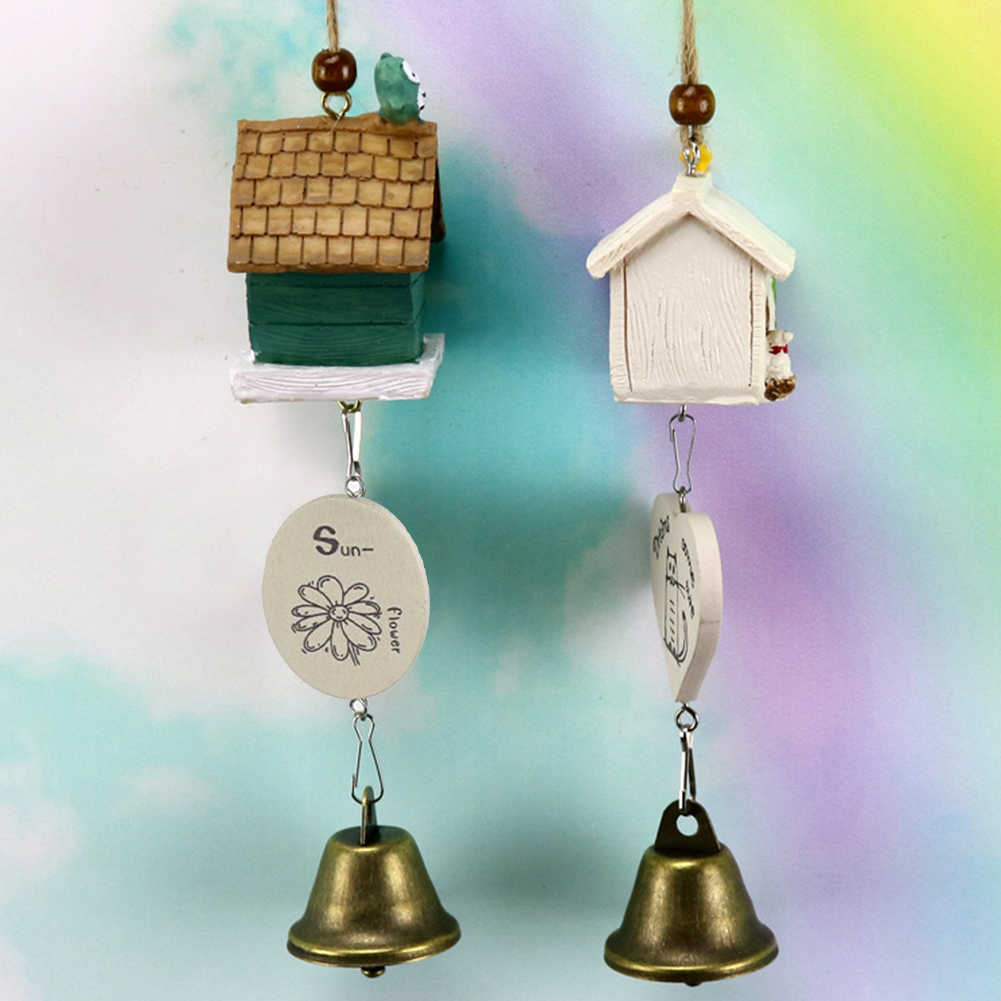 Hars Cartoon Windgong Vogelkooi Ornament Huisdecoratie Tuin Schattige Vogel Huis Opknoping Bel Hanger Ambachtelijke