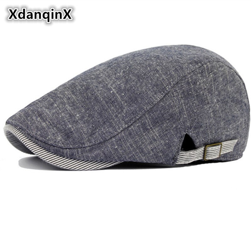 Xdanqinx vår och sommar herr #39 retro baskrar justerbar storlek enkla märkes kepsar toppad keps för äldre pappa hattar
