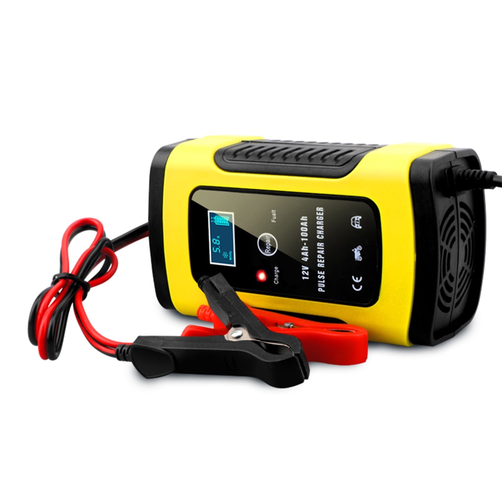 Cargador de batería de coche 110V a 220V a 12V 6A LCD rápido inteligente para Auto coche motocicleta plomo-ácido carga automática de baterías
