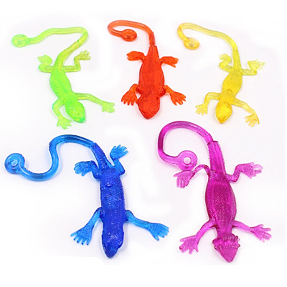 Lagarto pegajoso retráctil de goma para niños, juguete de lagarto pegajoso, animales, 5 uds.,