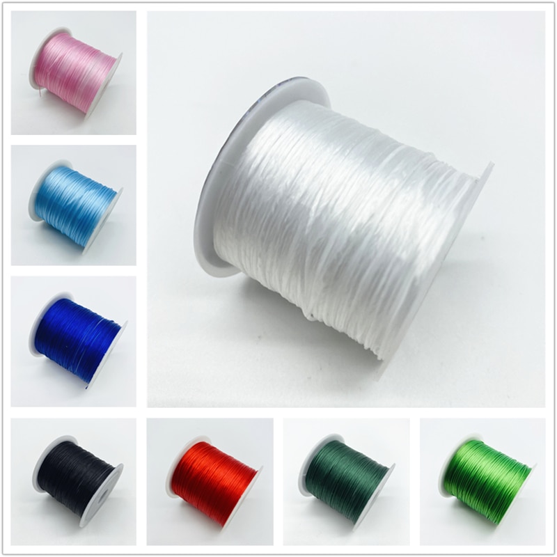 Fil élastique rond en Nylon et caoutchouc pour la fabrication de bijoux, 10yards, 0.7mm