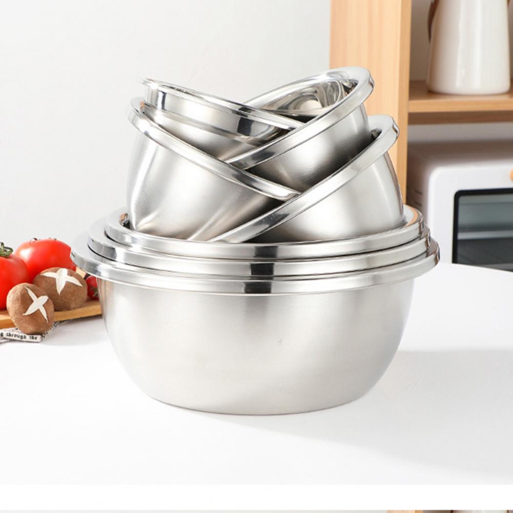 Kitchen Basin Waterproof Heavy Duty Stainless Steel Kitchen Stainless Steel Basin for Egg Soup Food Pots