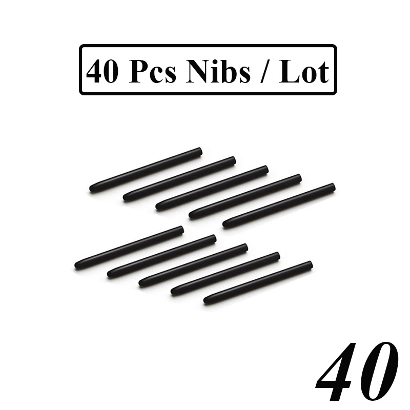 Caneta substituível padrão preto universal nibs caneta caneta stylus ponta para wacom caneta intuos caneta de bambu: 40 Pcs Per Lot