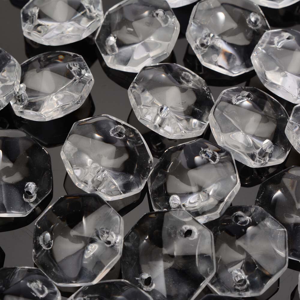 Kristallglas lampa prismor lång ljuskrona åttkantiga pärlor hänge hängande prismor för diy ljus lampa del dekoration