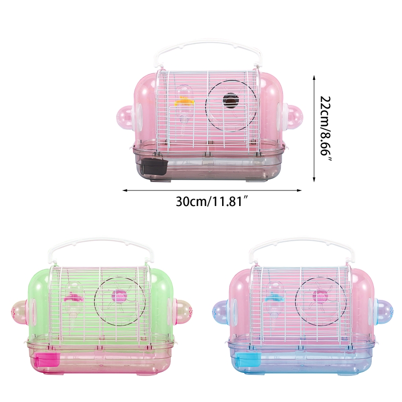 Cage de transport d&#39;oiseaux pour Hamster et petit Rat, en plastique transparent, de bonne Ventilation, détachable, facile à nettoyer, pour gerbilles