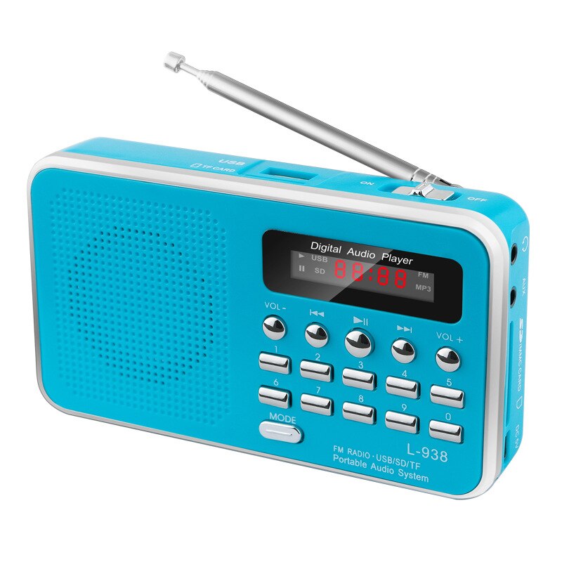 Mini Draagbare Fm Radio Tf Fm MP3 Usb Oplaadbare Batterij Handheld Muziek Speaker Digitale Radio Handsfree Zakken Ontvanger