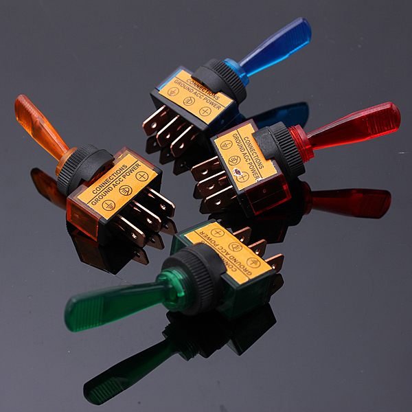 12V 20A Car Auto Bulb Light Illuminated Flick SPST Toggle Rocker Switch Control ON/OFF Boat Dashboard Panel