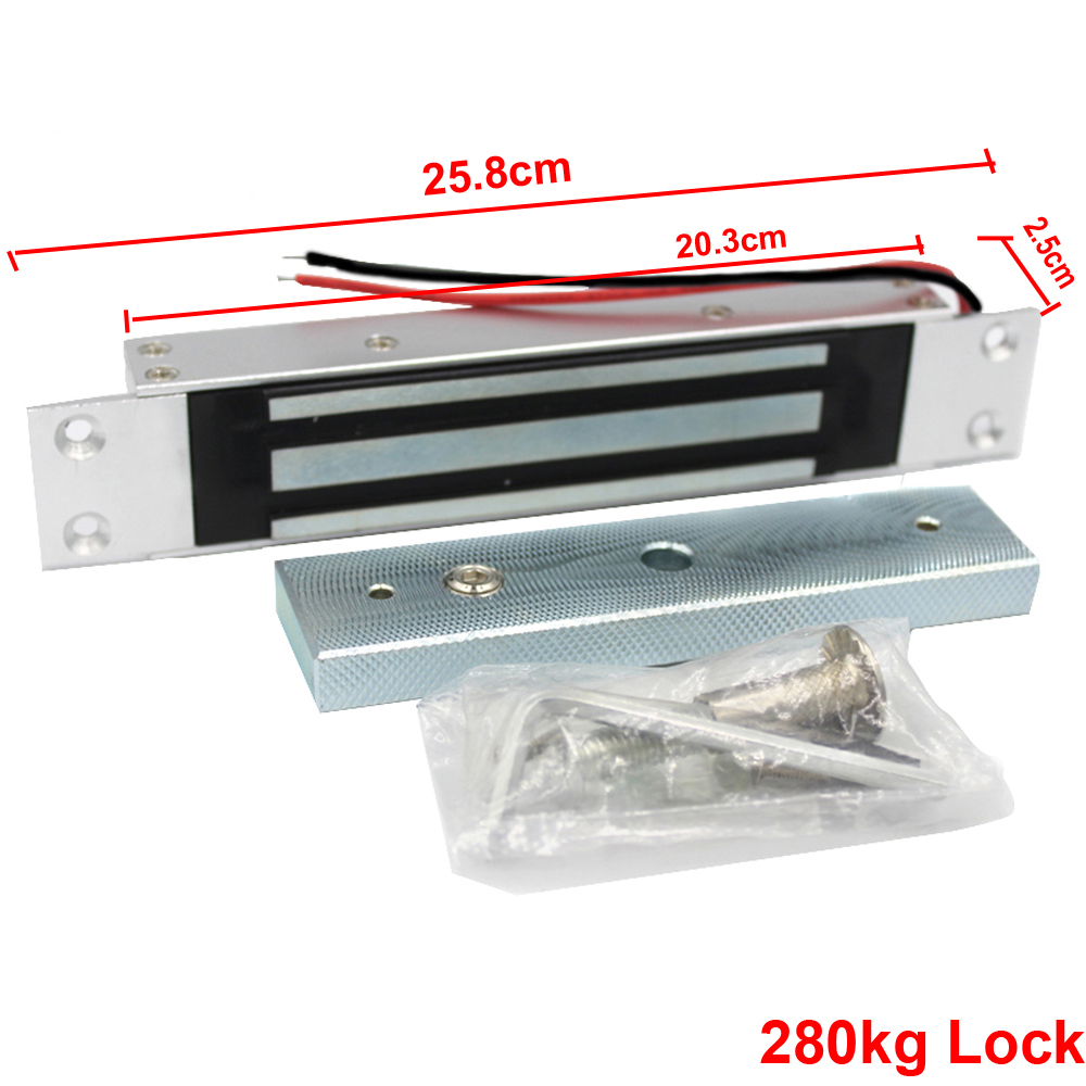 12V Single Door Electric Magnetic Electromagnetic Lock With Mortise Mount 350lbs 600lbs Holding Force Access Control Lock: 280Kg