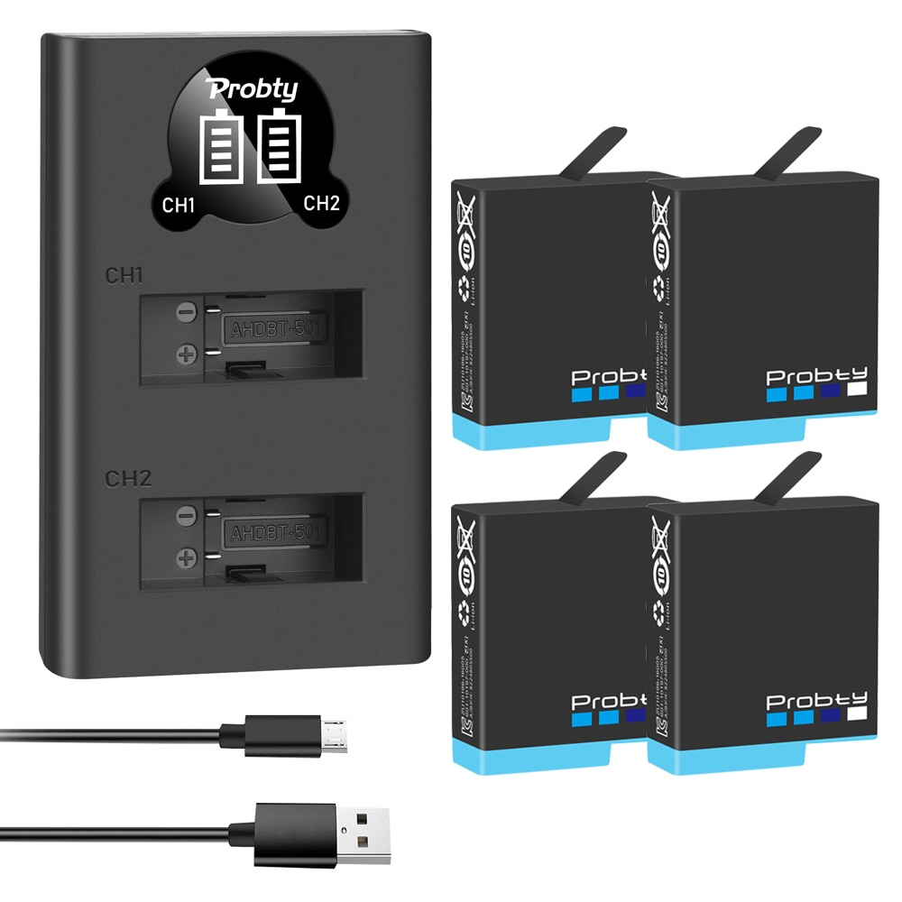 Bateria 1680mah li-ion AHDBT-801 para gopro hero 8 black é totalmente compatível com gopro hero8 ou carregador led