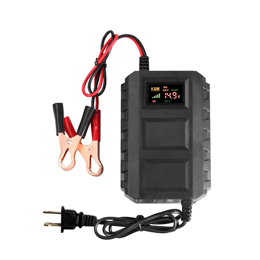 Smart 12V 20A Automobile Batteries Leadacid Battery Charger Fast Charging LED display For Automobile Car Motorcycle: US Plug