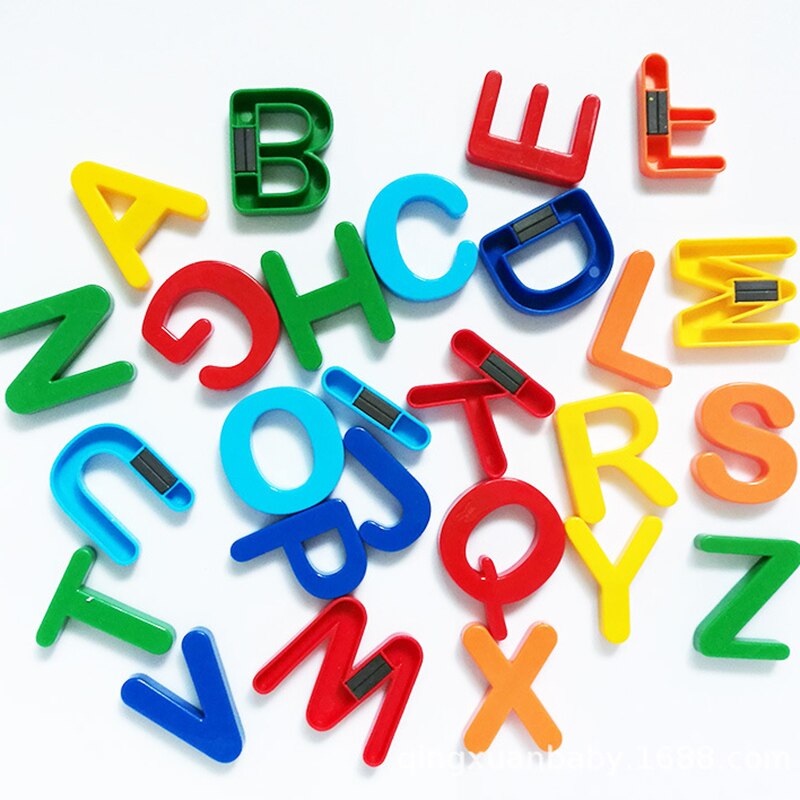 26Pcs Magnetische Leren Alfabet Letters Plastic Koelkast Stickers Peuters Kids Leren Spelling Tellen Educatief Speelgoed