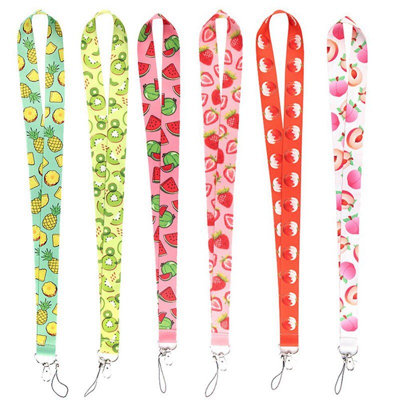 Cordón de correa de cuello de fruta sandía para llaves Tarjeta de Identificación gimnasio correas de teléfono móvil sujección de insignia y USB cuerda de colgar DIY