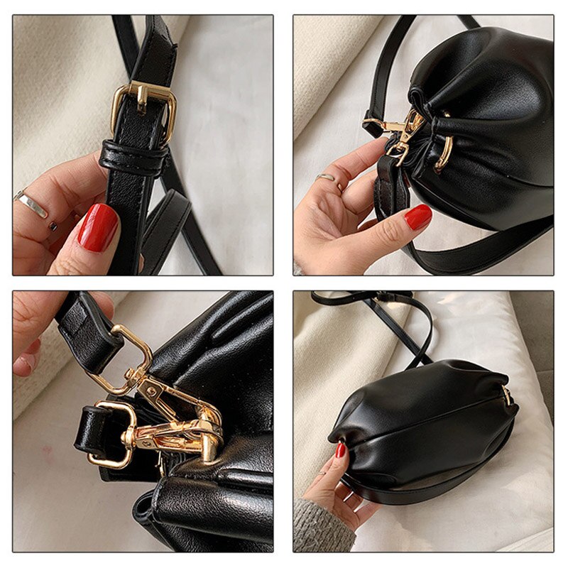 Women Shoulder Bag For Female Handbags PU Leather Female Crossbody Messenger Bags Youth Folding Bags