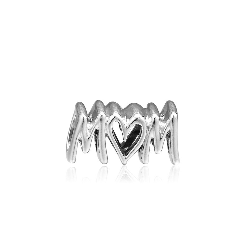 Vintage Mom Beads for Silver 925 Original Charms Bracelets Mother's Day Jewelry Family DIY Silver Charm Beads for Jewelry Making