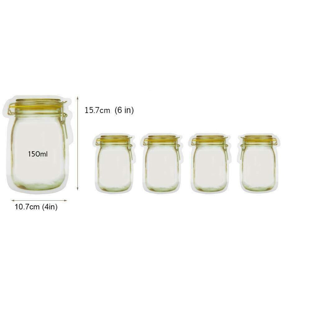 12 Pcs Jar Bags Seal Zipper Reusable Food Saver Storage Leakproof Containers Zip Shut Bag Cup Fresh Bag Food Storage Bag H99F: s