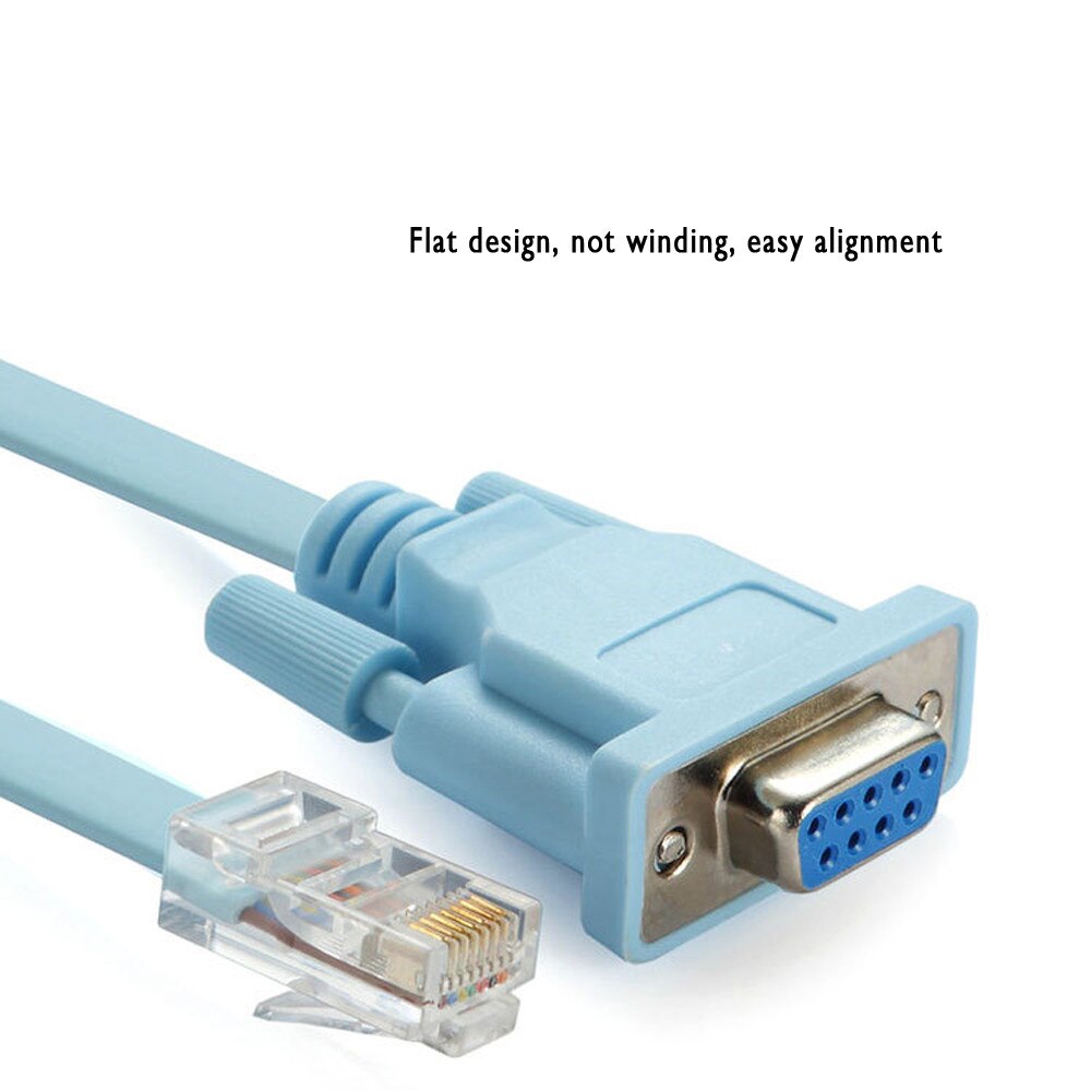 Ouhaobin Blue 1.8m DB 9Pin RS232 Serial To RJ45 CAT5 Ethernet Adapter LAN Console Cable Apr 9