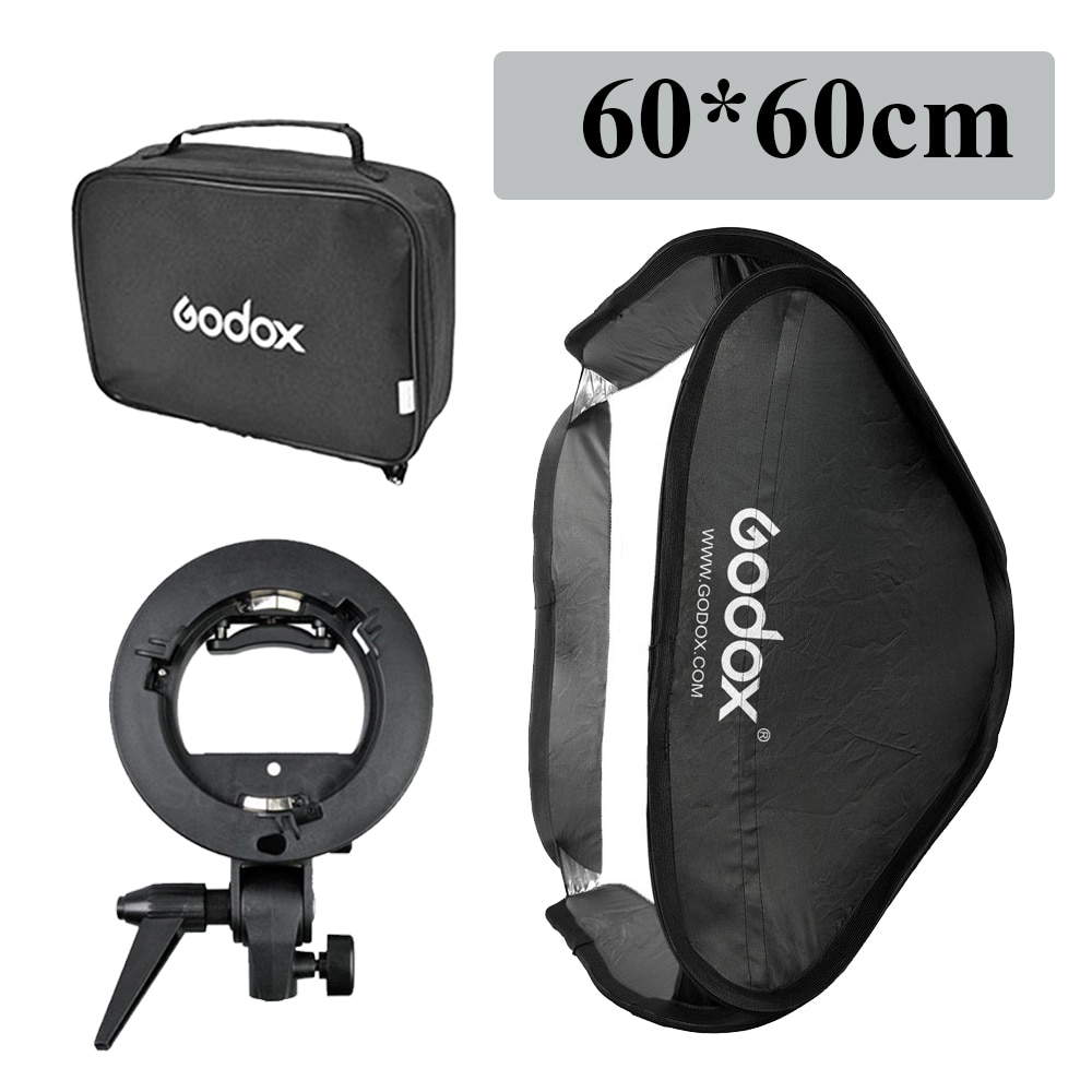 Godox Flash Softbox Kit 80cm * 80 cm/60 cm * 60 cm/40 cm * 40cm + S typ Halterung Mount Kit für Flash Speedlite Studio Schießen
