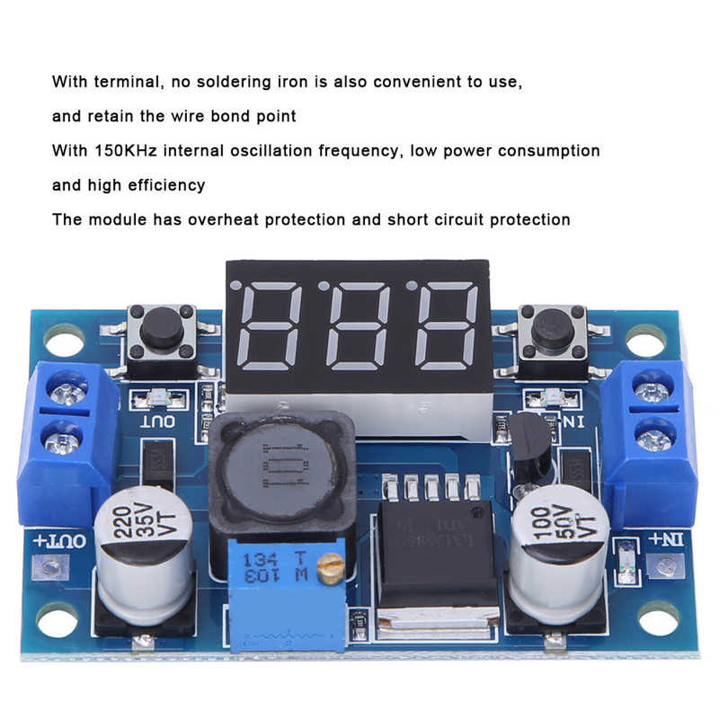LM2596 Module Adjustable DC-DC Converter Step Down Regulator With Terminal
