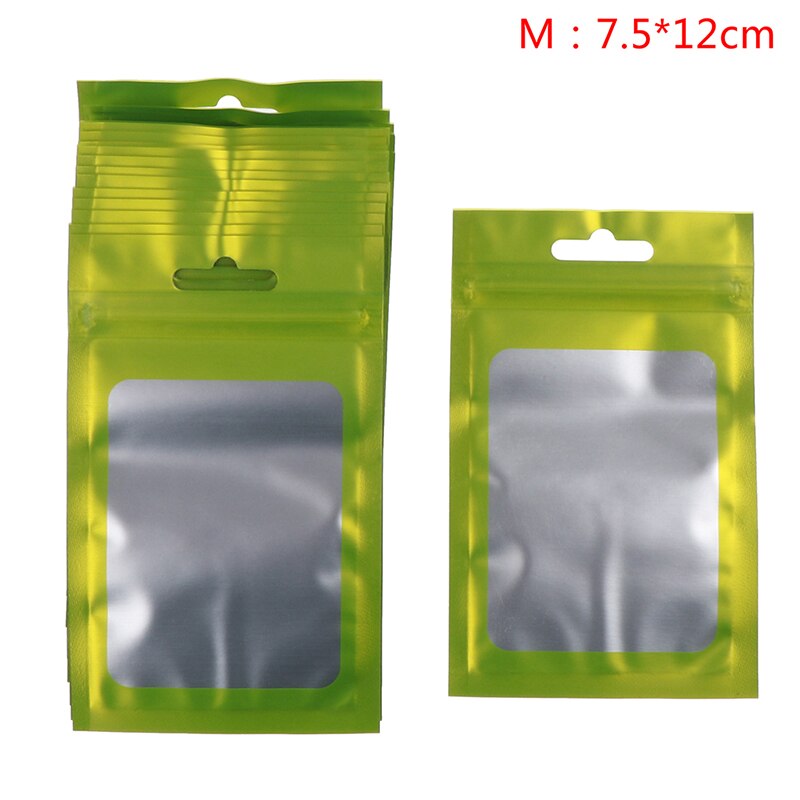 20Pcs/Pack Matte Zip lock Plastic Bag Aluminum Foil Hologram Food Pouch Small Water Proof Zipper Reclosable Pouches 3 Size: GNM