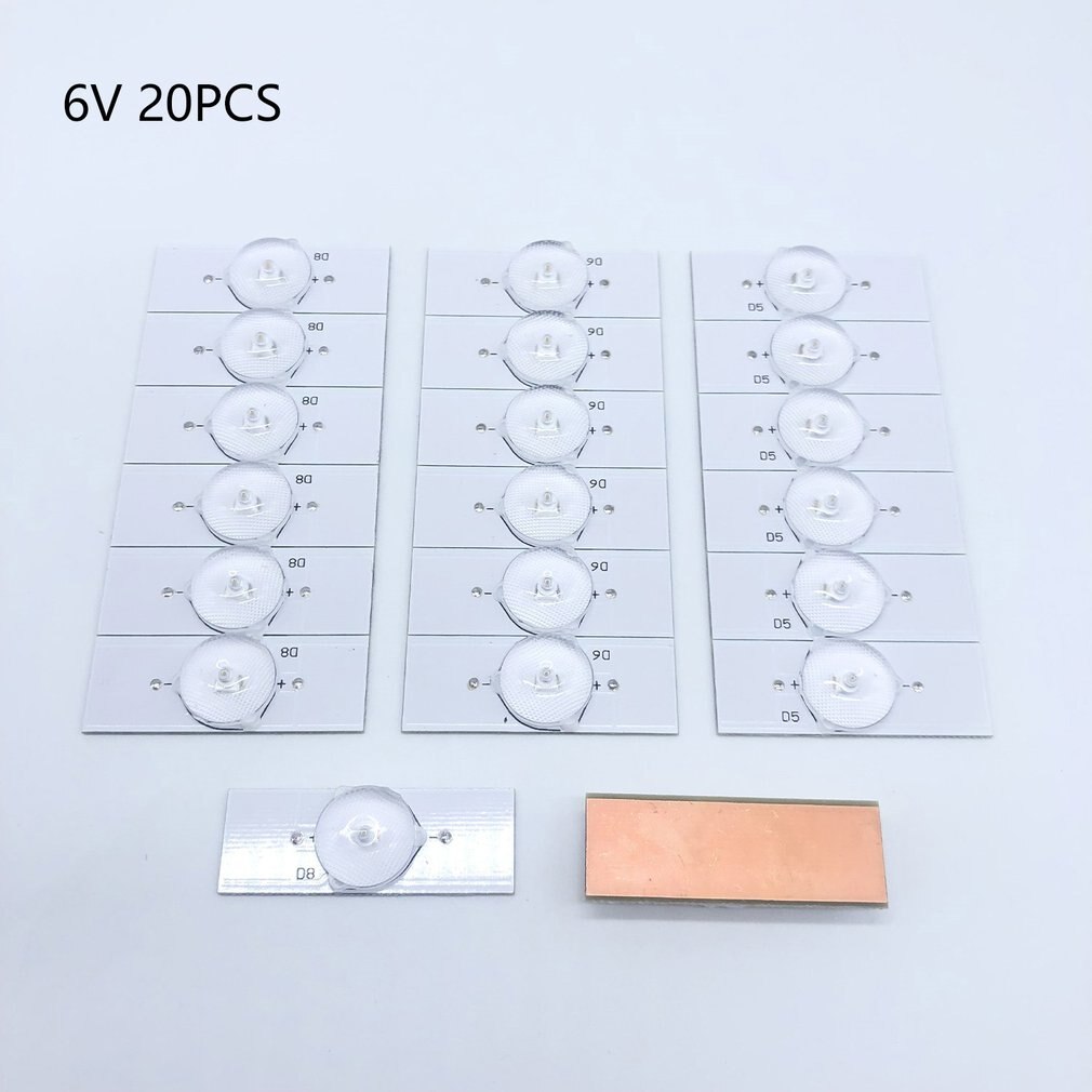 50PCS/20PCS 3V 6V SMD Lampe Perlen mit Optische Objektiv Fliter für 32-65 zoll LED TV Reparatur: 20pcs 6V no cable