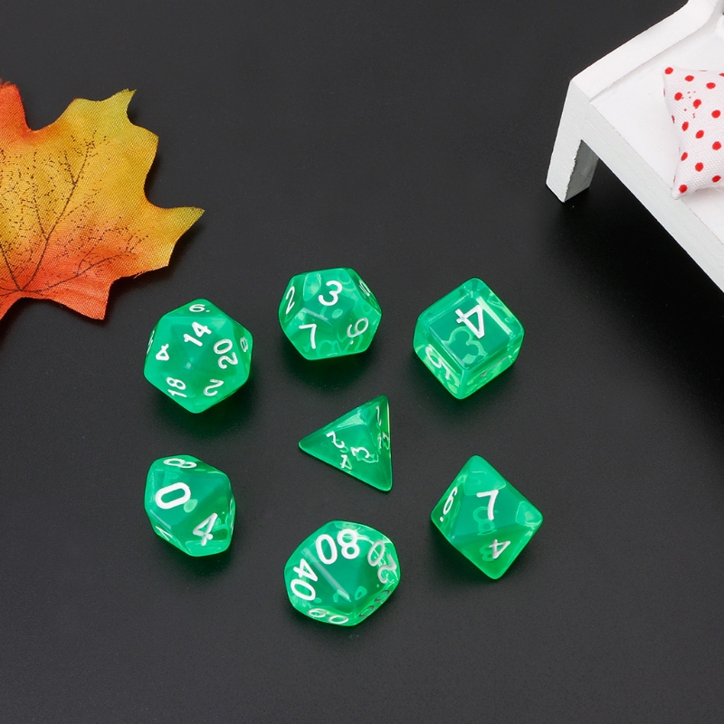 Dadi da gioco poliedrici trasparenti da 7 pezzi per Dragon Pathfinder D20 D12 2xD10 D8 D6 D4 Drop Ship