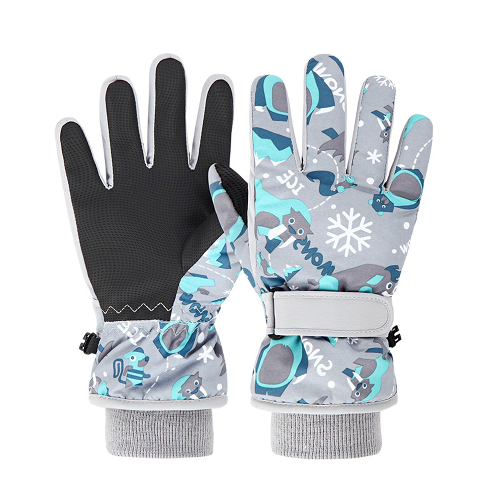 Guantes de esquí para niños y niñas, manoplas impermeables de invierno para la nieve, cálidos, cómodos, estampados bonitos, esquí y snowboard