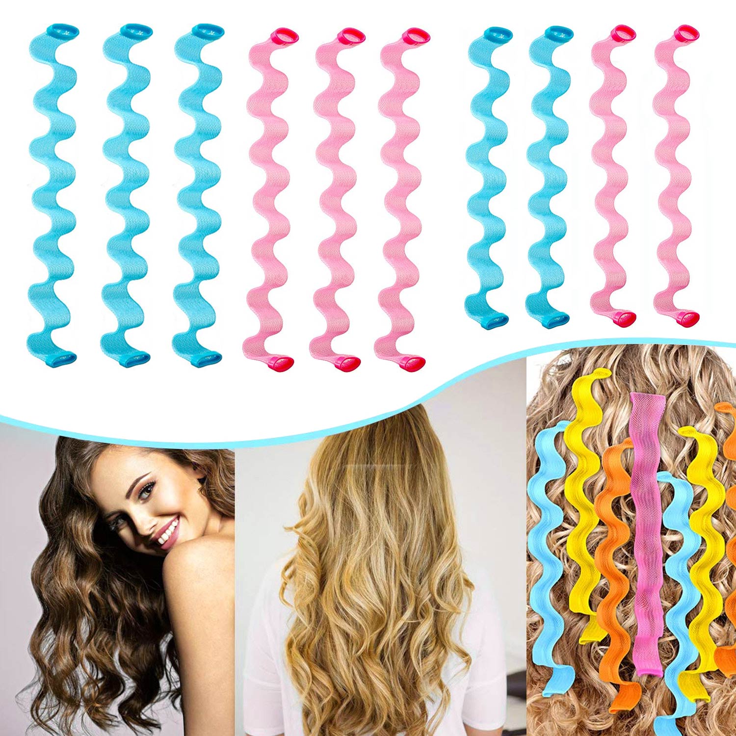 Bigoudis magiques en spirale, sans chaleur, avec 4 crochets, accessoires de coiffure pour la maison, bricolage, 32 pièces