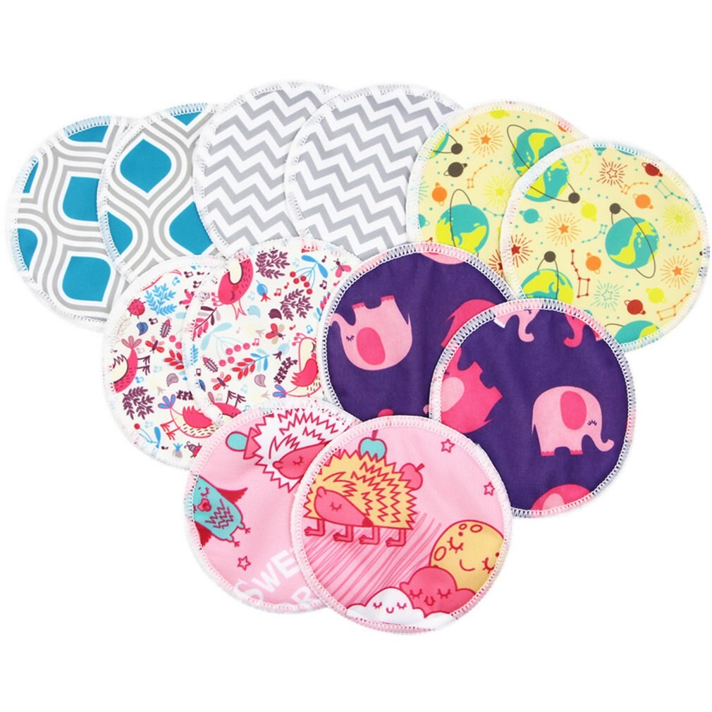 2 Stck Weiche Waschbar Und Wiederverwendbare Anti-galactorrhea Brust Pad Drei-schicht Bambus Zellulose Farbe Brust Pad Zufällig farbe
