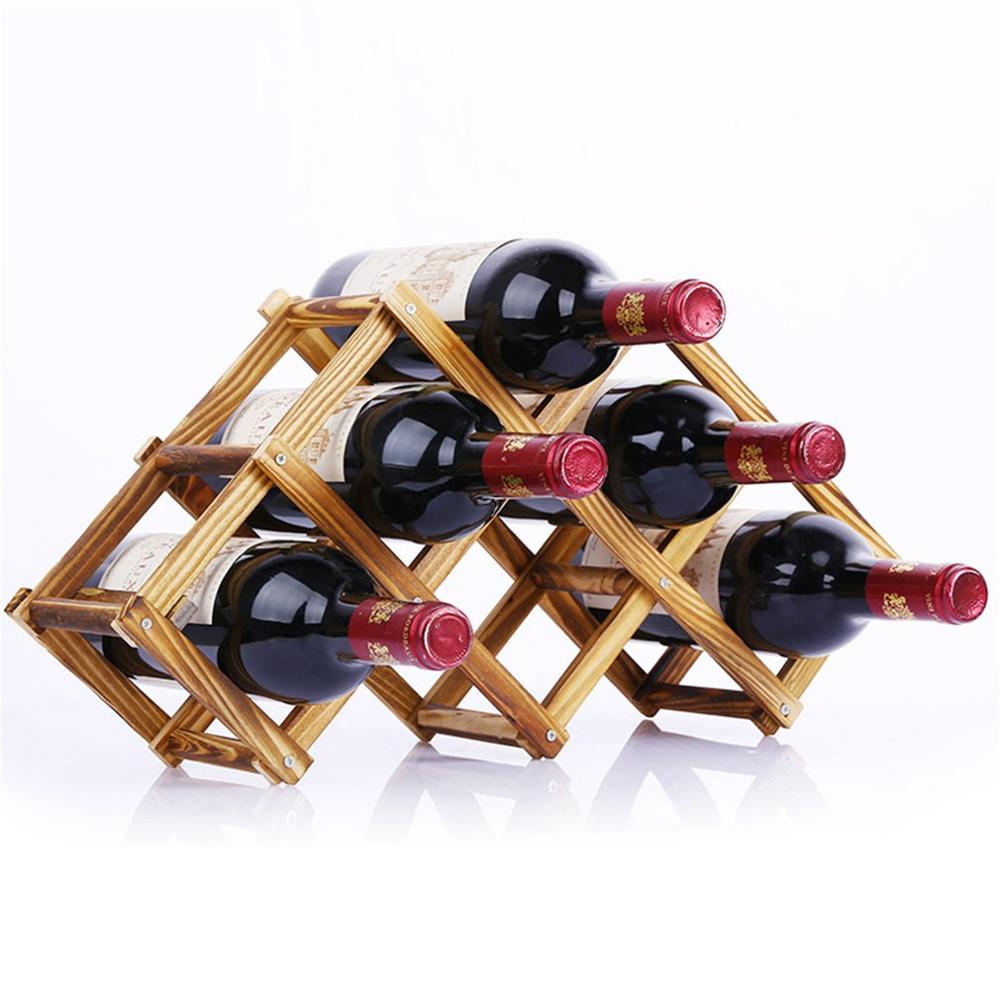 Praktische Holz Wein Flasche Halfter Faltbare Wohnzimmer Dekorative Schrank Rotwein Anzeige Lagerung Gestelle
