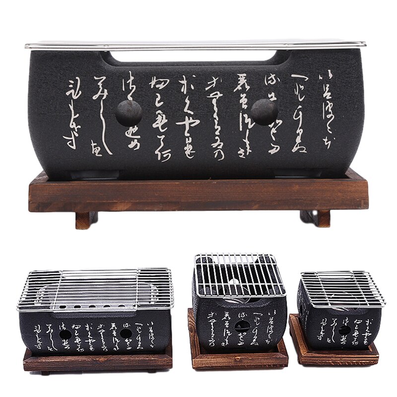 Portátil japonês churrasqueira a carvão grelhador grelhadores de liga de alumínio ao ar livre indoor churrasco grill pan churrasqueira fogão