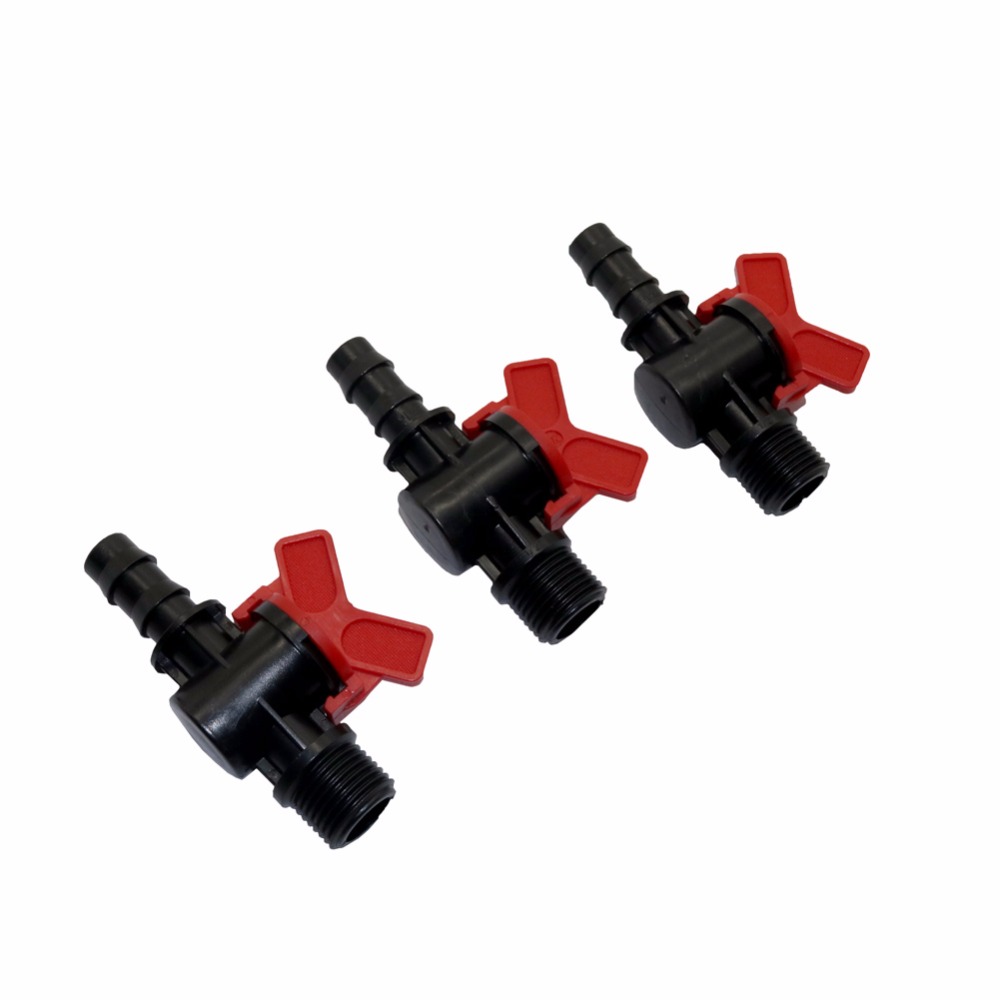 2PCS 1/2" Pipe to DN16(mm) PE Pipe Valve Switch Garden 1/2" Male By-pass Valve Drip Irrigation Tools Watering System Fittings