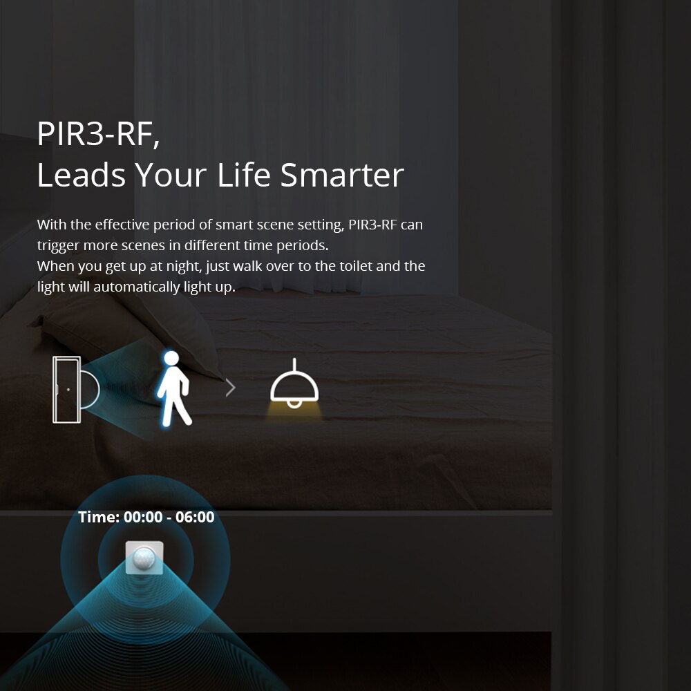 SONOFF PIR3-RF 433MHz Motion Sensor Arbeit mit RF Brücke Smart Szene Dual Modus Schalt Alarm Benachrichtigung über eWeLink IFTTT