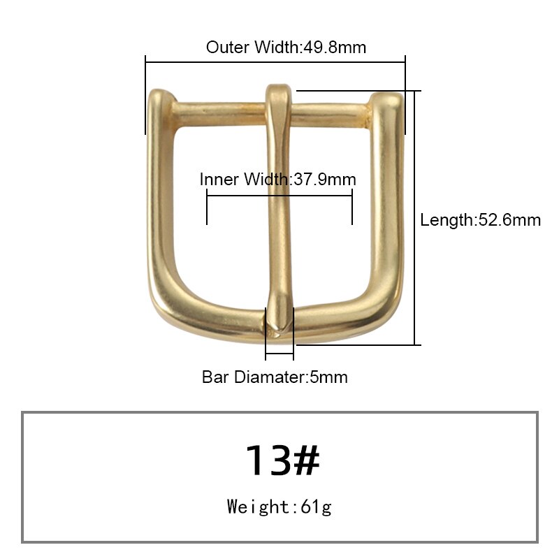 WUTA Solid Brass Belt Buckle Pure Copper Women Men&#39;s Pin Buckle Manual DIY Leather Craft Hardware-Various Size: 013