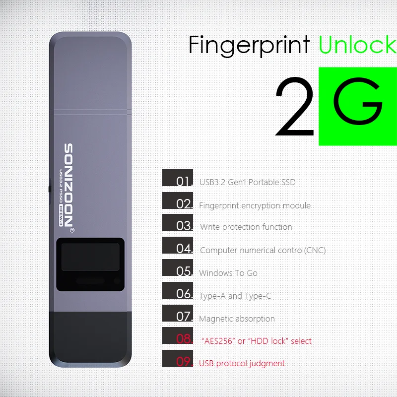 《Brazil》2G Fingerprint Encryption Solid State USB Flash Drive1TB/512GB/256GB Protection Data Privacy Usb флешка Pendrive