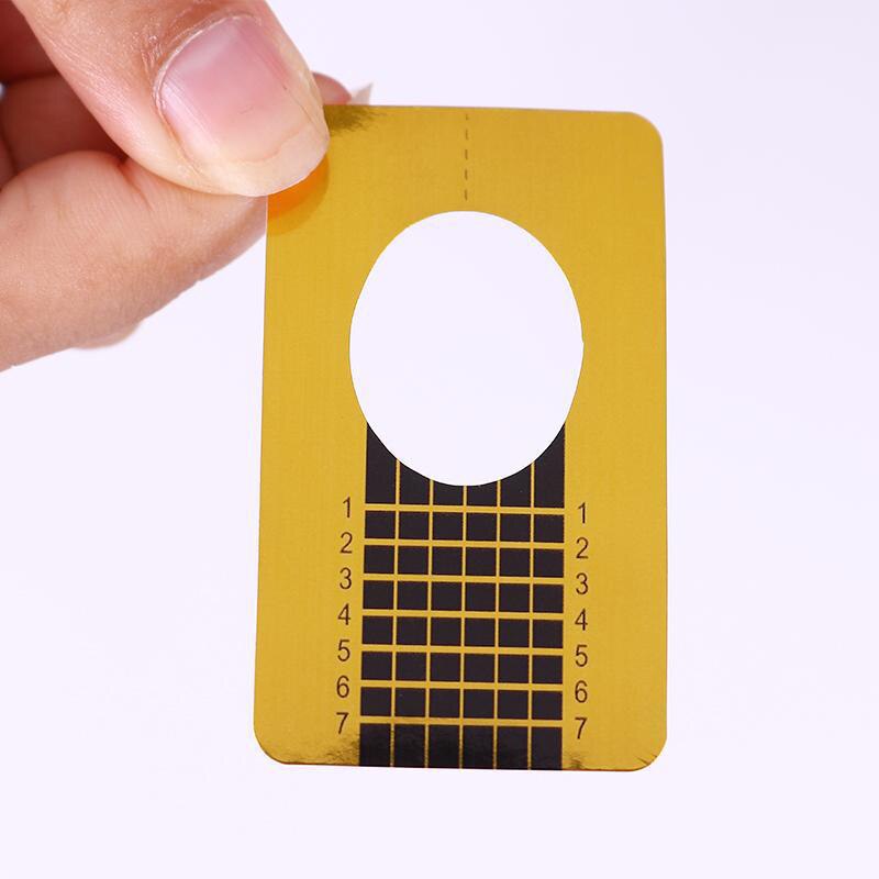 Molde de uñas 3D para manicura francesa, forma rectangular, pegatina de extensión de Gel para uñas, forma de rizo para guía Pololish