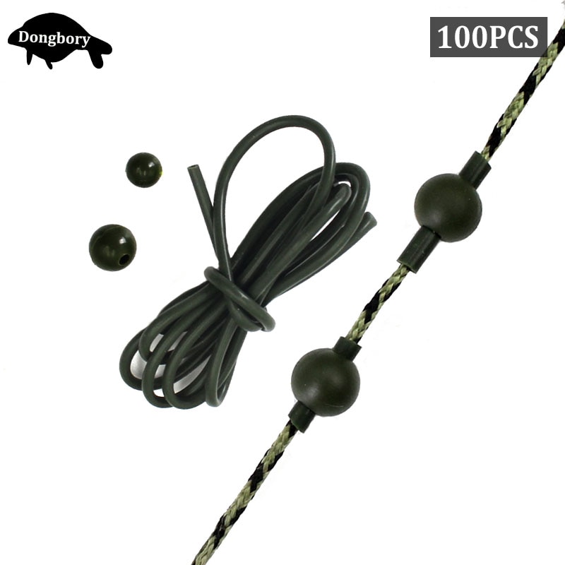 100 Stuks Karpervissen Chock Bead + 1M Helicopter Tubing Siliconen Rig Buis Voor Karpervissen Hair Rig Heli rig Tackle Accessorie Kit