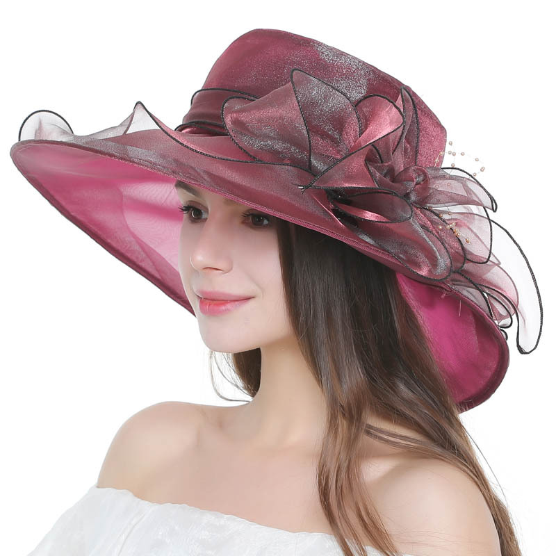 Lady Derby Jurk Kerk Cloche Hoed Boog Emmer Bruiloft Bolhoeden Derby Hoed voor Vrouwen Brede Rand Fedora Formele Kentucky
