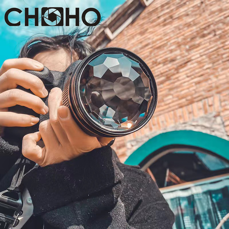 Filtro de cámara de efectos especiales caleidoscopio 77mm + adaptador de 49mm 52mm 58mm 67mm lente de prisma colorido DSLR accesorios de fotografía