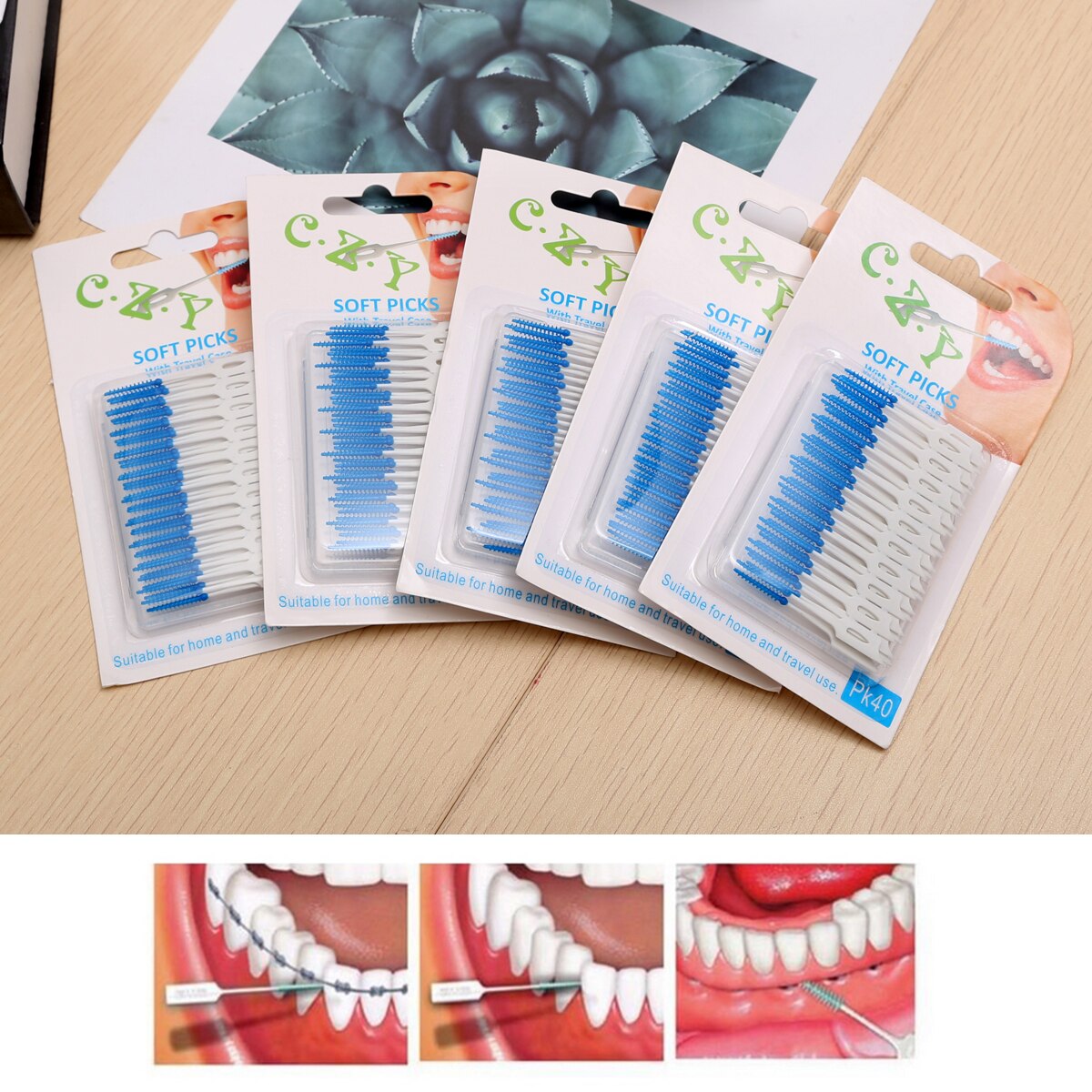 200 stk/æske plastik tandtråd mundpleje interdental børste mundtlige rene tænder stick tandstikker tandstikker