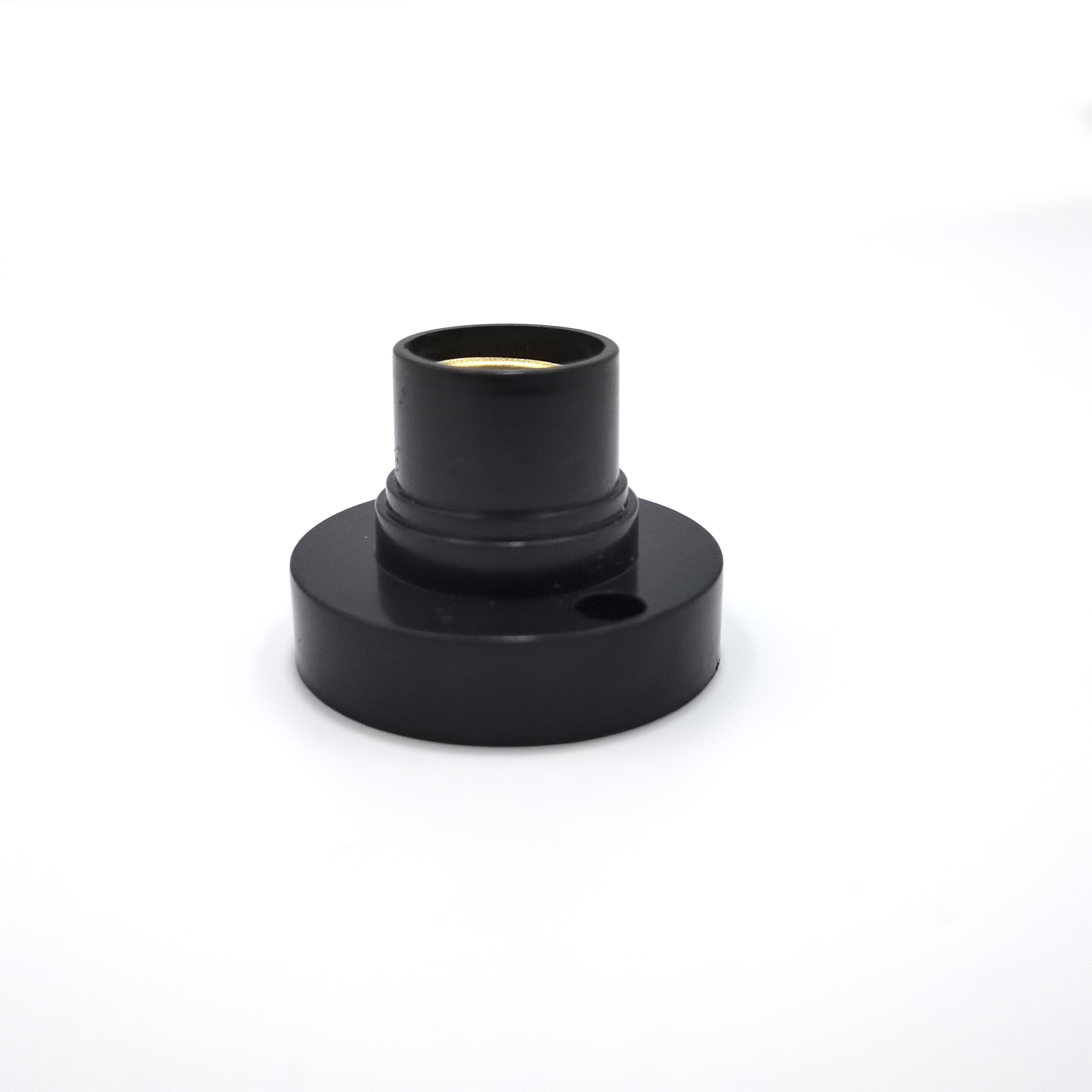 10 Uds. Base de tornillo de lámpara E14 casquillo de lámpara de bombilla de plástico redondo, soporte de Base de tornillo de bombilla, adaptador de soporte de casquillo de tornillo (negro): Negro