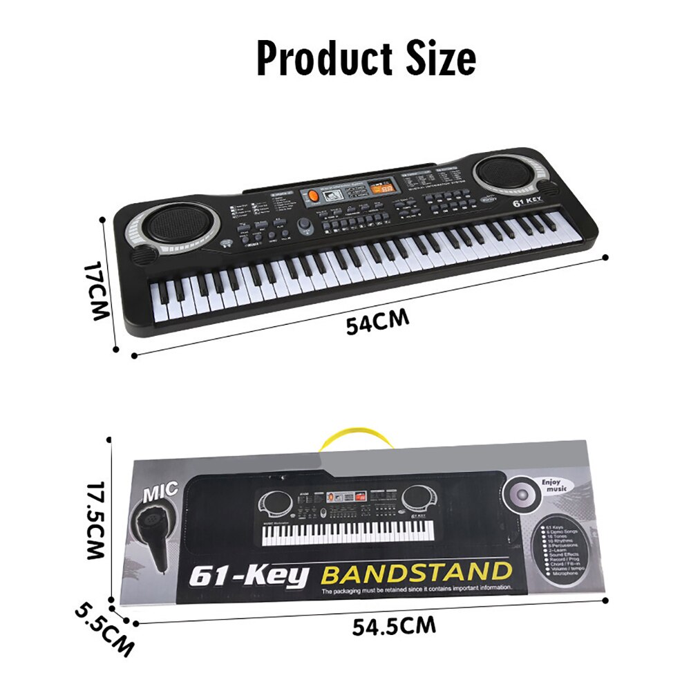 Elektrische Toetsenbord Draagbare 61-Key Digitale Piano Multi-Functioneel Toetsenbord Met Microfoon Muziek Keyboard Voor Kinderen Kinderen