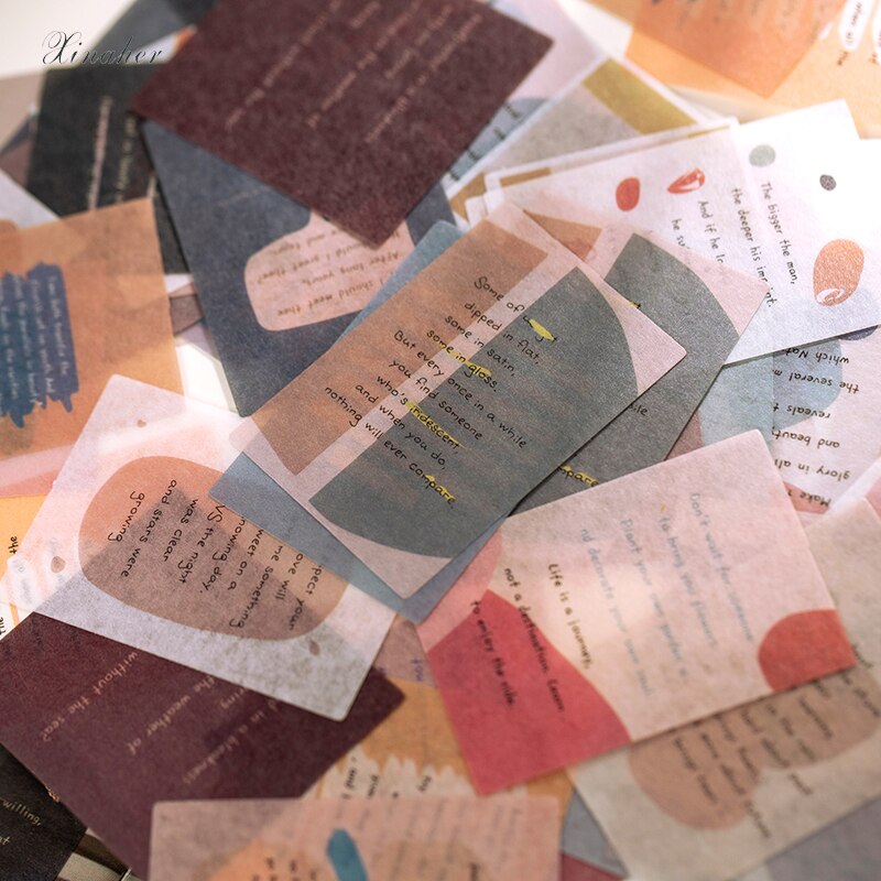 60 stk årgang gammelt minne blomst poesi serie dikt washi papir klistremerke dekorasjons klistremerker gjør selv dagbok scrapbooking etikett klistremerke