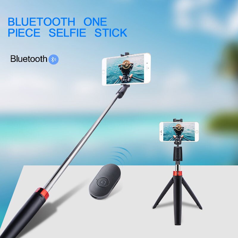 Portátil inalámbrico Bluetooth Selfie Stick Monopod portátil plegable trípode con mando a distancia Bluetooth USB de carga de SelfieStick