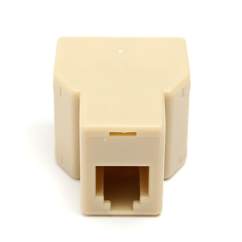 1 to 2 hun  rj11 telefon telefonstik line y splitter adapter stik beige best