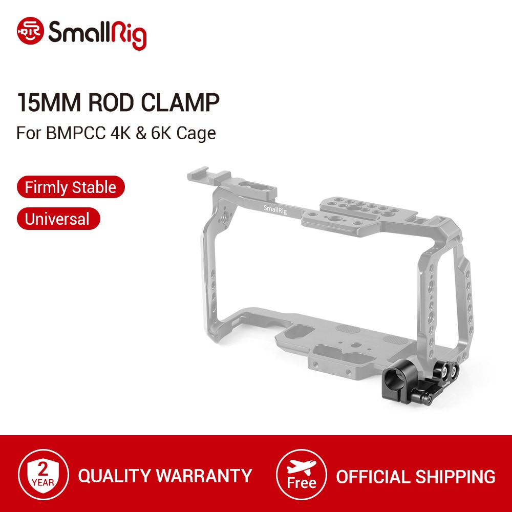 Smallrig 15mm única haste braçadeira para blackmagic design bolso cinema câmera bmpcc 4k gaiola smallrig 2203/2255/2254 - 2279