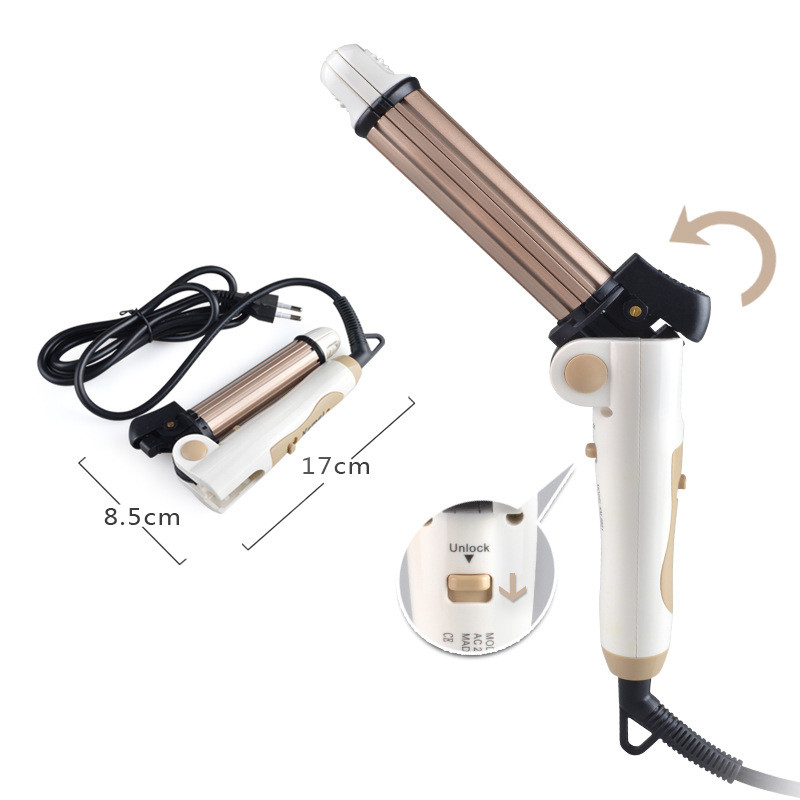 Lisseur pliable pour cheveux bouclés, Mini appareil de transport pour cheveux bouclés, lait
