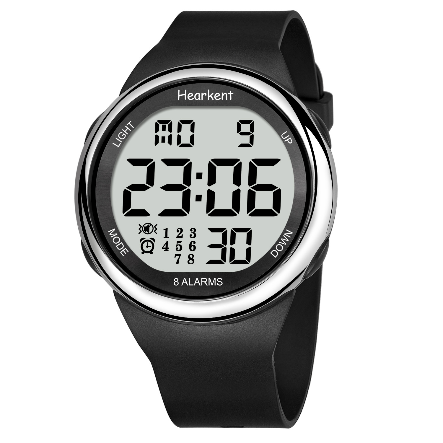 Hearkent Vibrationsalarm-Uhr für Herren und Damen, wasserdicht, Chrono-Uhr, digitale Vibration, Countdown-Armbanduhr für ältere Menschen, Gehörlose: Rosa