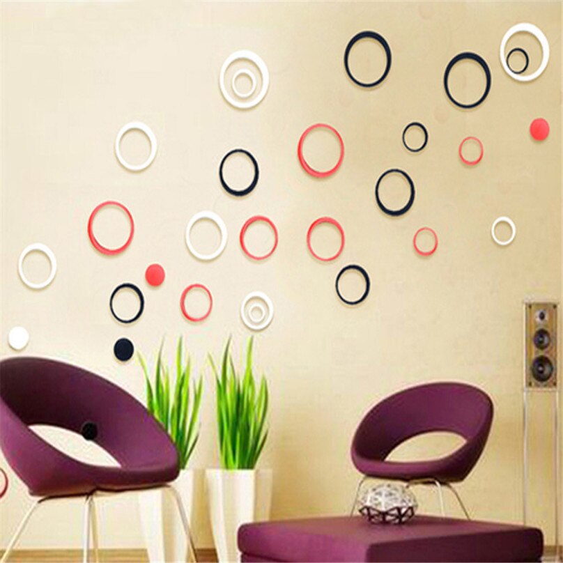 Pegatinas de pared circulares de lunares acrílicos para niños, decoración de habitaciones de bebé, calcomanías de pared redondas para el hogar, Mural de arte autoadhesivo DIY, 5 uds./lote